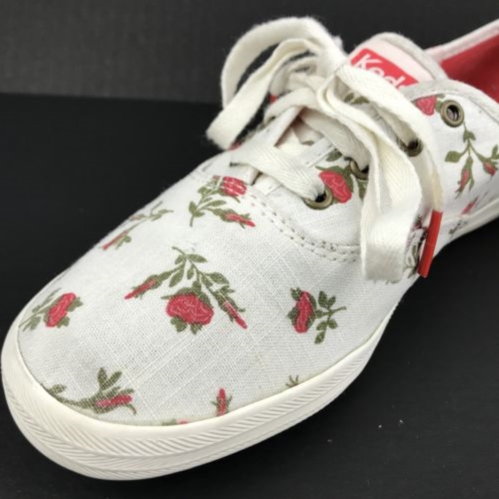 Keds Womens Lace Up Floral Print Roses